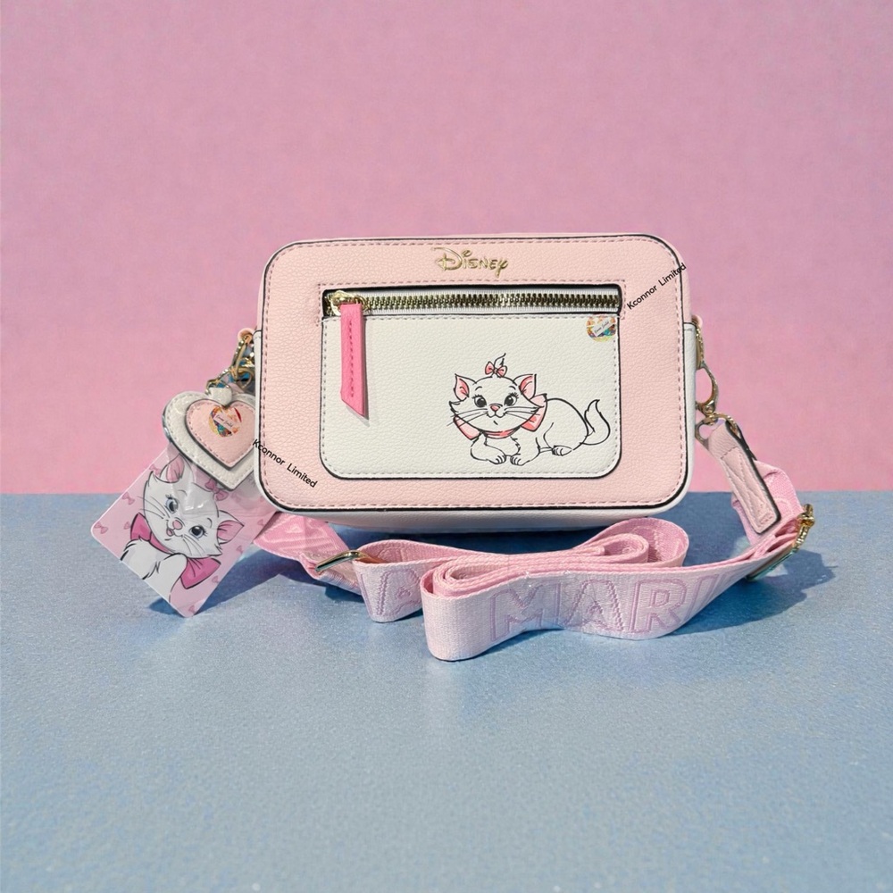 Disney Pink and White The Aristocats Marie Faux Crossbody bag